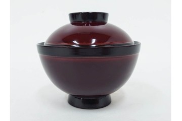 輪島塗　若島量平作　木製　漆器　蒔絵による菊文が華やかな吸物椀5点セット　共箱付き　(R-090419)