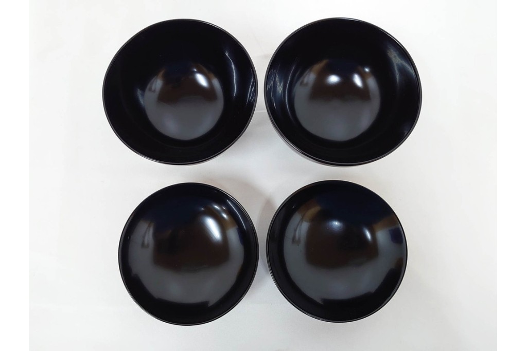 輪島塗　若島量平作　木製　漆器　蒔絵による菊文が華やかな吸物椀5点セット　共箱付き　(R-090419)