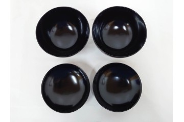 輪島塗　若島量平作　木製　漆器　蒔絵による菊文が華やかな吸物椀5点セット　共箱付き　(R-090419)