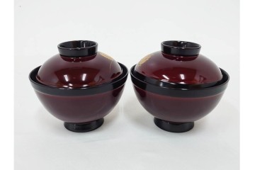 輪島塗　若島量平作　木製　漆器　蒔絵による菊文が華やかな吸物椀5点セット　共箱付き　(R-090419)