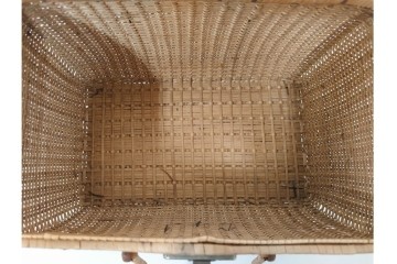 和製アンティーク　籐編(ラタン)　ナチュラルスタイルにおすすめなバスケット　(R-090421)