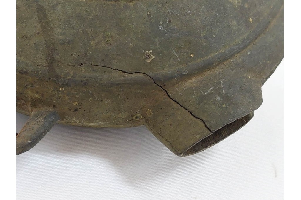 時代物　1点に阿部忠右衛門の銘あり　重厚な趣の鰐口3点セット　(R-090422)