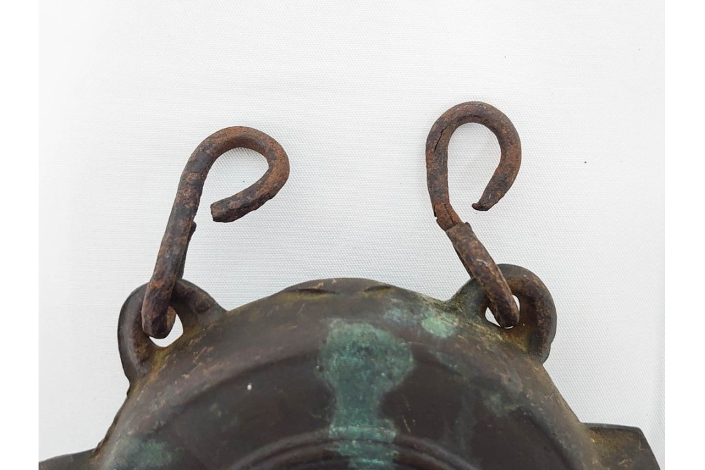 時代物　1点に阿部忠右衛門の銘あり　重厚な趣の鰐口3点セット　(R-090422)
