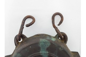 時代物　1点に阿部忠右衛門の銘あり　重厚な趣の鰐口3点セット　(R-090422)