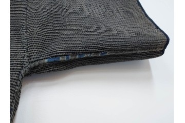 江戸から明治期　水車紋が印象的な刺子(刺し子)の火消し半纏　(R-090425)