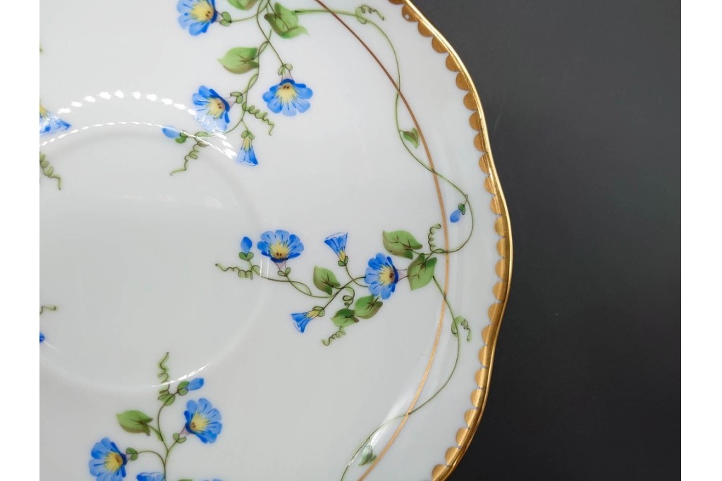ハンガリー　HEREND(ヘレンド)　モーニング・グローリー　可憐な青い朝顔が咲くカップ&ソーサー　定価7万2600円　(R-090429)
