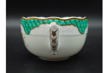 ハンガリー　HEREND(ヘレンド)　ハイランドフラワー　華やかなティーカップ&ソーサー　(R-090430)