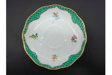 ハンガリー　HEREND(ヘレンド)　ハイランドフラワー　華やかなティーカップ&ソーサー　(R-090430)