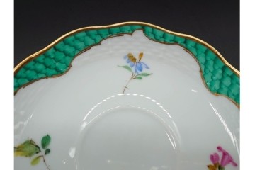 ハンガリー　HEREND(ヘレンド)　ハイランドフラワー　華やかなティーカップ&ソーサー　(R-090430)
