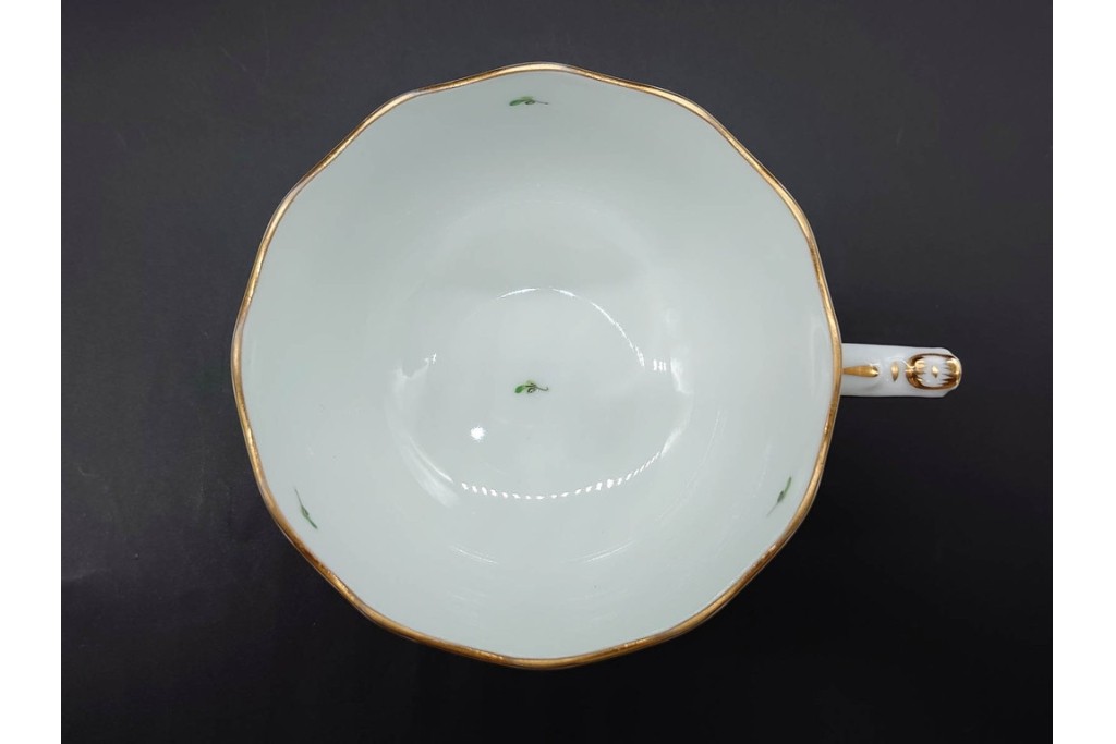 ハンガリー　HEREND(ヘレンド)　リヒテンシュタインブーケ　ロスチャイルド・バード　上品なティーカップ&ソーサー2客セット　(R-090432)