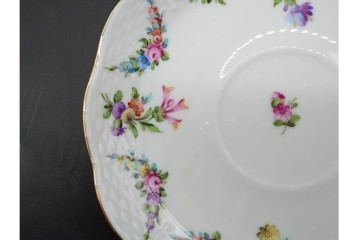 ハンガリー　HEREND(ヘレンド)　リヒテンシュタインブーケ　ロスチャイルド・バード　上品なティーカップ&ソーサー2客セット　(R-090432)