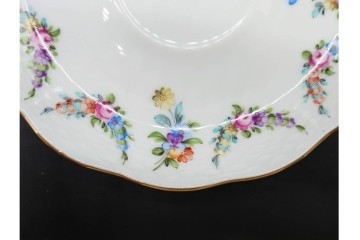 ハンガリー　HEREND(ヘレンド)　リヒテンシュタインブーケ　ロスチャイルド・バード　上品なティーカップ&ソーサー2客セット　(R-090432)