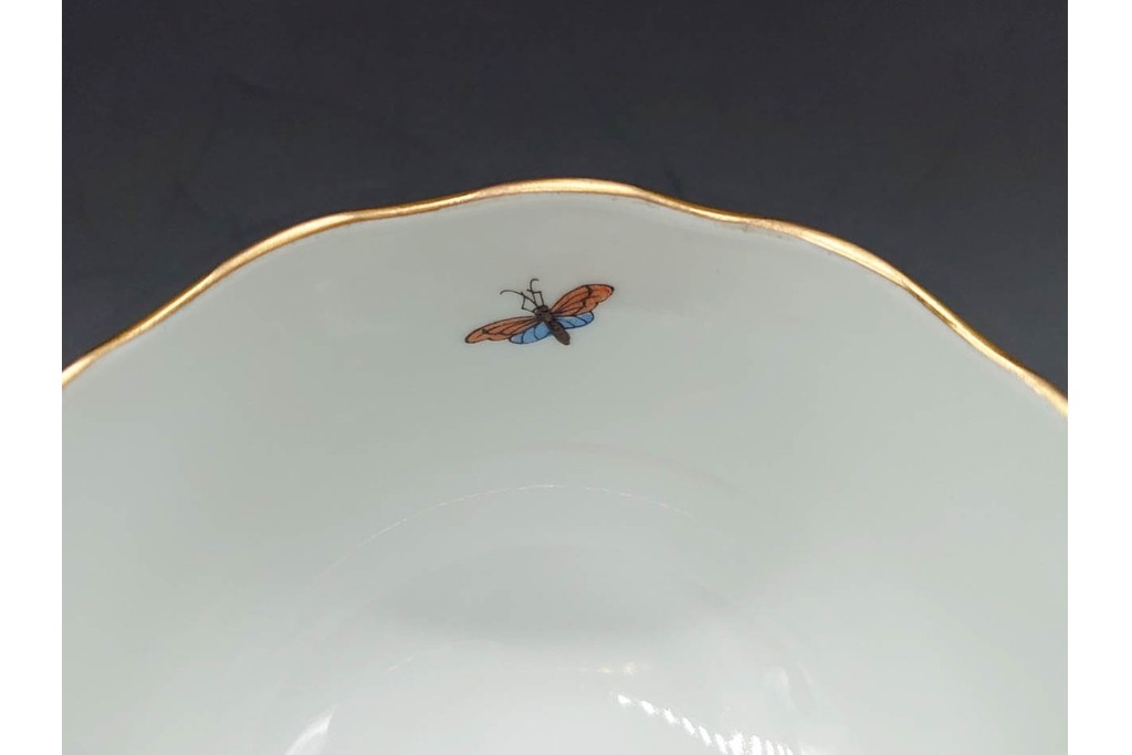 ハンガリー　HEREND(ヘレンド)　リヒテンシュタインブーケ　ロスチャイルド・バード　上品なティーカップ&ソーサー2客セット　(R-090432)