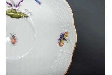 ハンガリー　HEREND(ヘレンド)　リヒテンシュタインブーケ　ロスチャイルド・バード　上品なティーカップ&ソーサー2客セット　(R-090432)