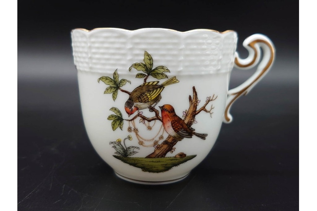 ハンガリー　HEREND(ヘレンド)　ロスチャイルド・バード　上品なコーヒーカップ&ソーサー6客セット　(R-090435)