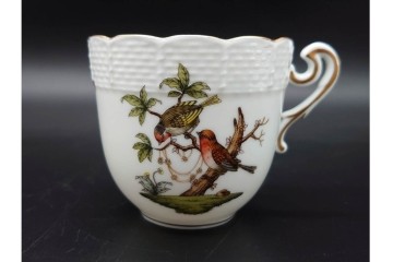 ハンガリー　HEREND(ヘレンド)　ロスチャイルド・バード　上品なコーヒーカップ&ソーサー6客セット　(R-090435)