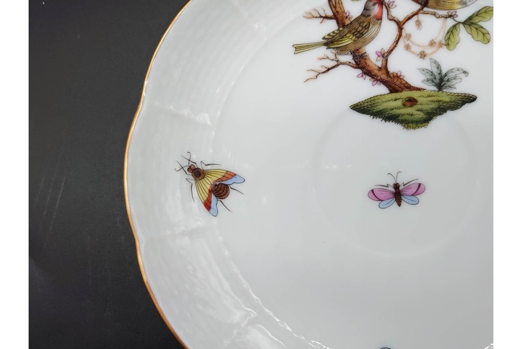 ハンガリー　HEREND(ヘレンド)　ロスチャイルド・バード　上品なコーヒーカップ&ソーサー6客セット　(R-090435)