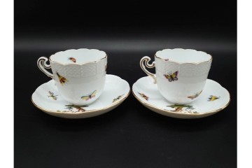 ハンガリー　HEREND(ヘレンド)　ロスチャイルド・バード　上品なコーヒーカップ&ソーサー6客セット　(R-090435)