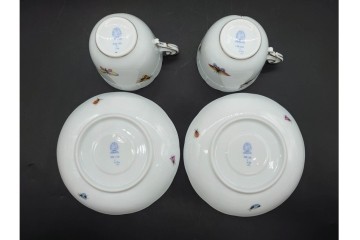 ハンガリー　HEREND(ヘレンド)　ロスチャイルド・バード　上品なコーヒーカップ&ソーサー6客セット　(R-090435)