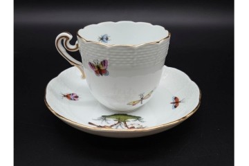 ハンガリー　HEREND(ヘレンド)　ロスチャイルド・バード　上品なコーヒーカップ&ソーサー6客セット　(R-090435)