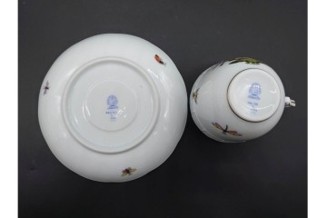 ハンガリー　HEREND(ヘレンド)　ロスチャイルド・バード　上品なコーヒーカップ&ソーサー6客セット　(R-090435)