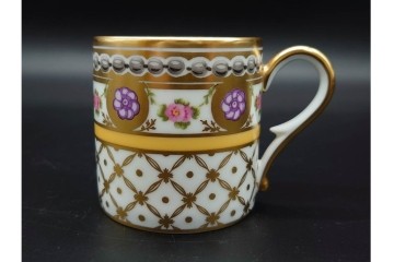 フランス　ROYALE  LIMOGES(ロワイヤル リモージュ)　Rosaces Violine　華やかなカップ&ソーサー　(R-090436)