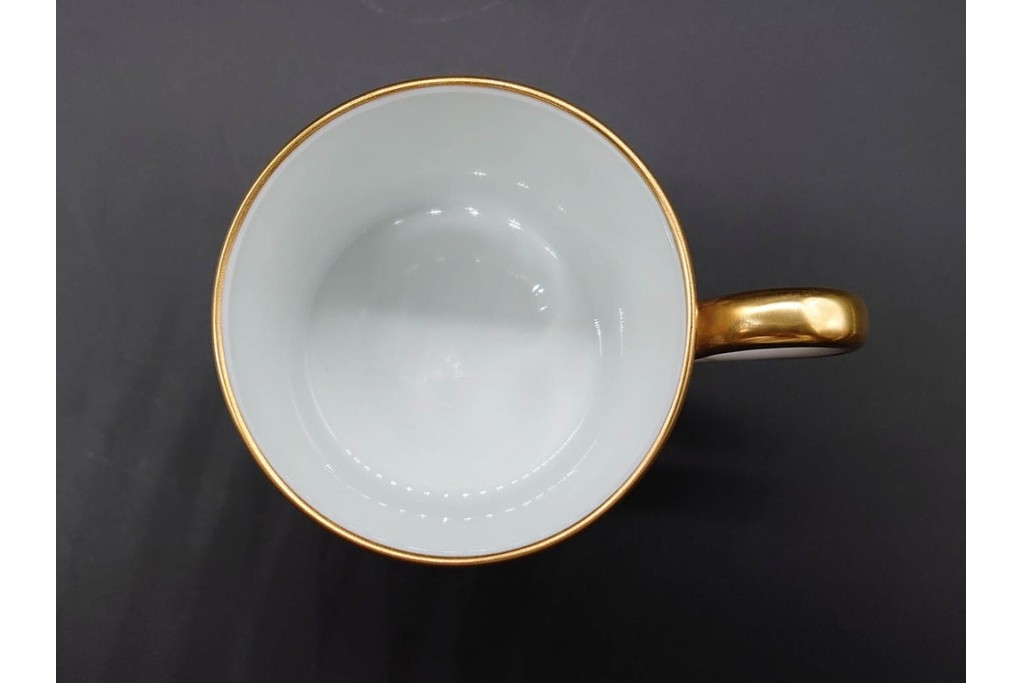 フランス　ROYALE  LIMOGES(ロワイヤル リモージュ)　Rosaces Violine　華やかなカップ&ソーサー　(R-090436)
