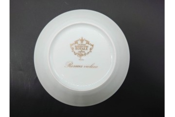 フランス　ROYALE  LIMOGES(ロワイヤル リモージュ)　Rosaces Violine　華やかなカップ&ソーサー　(R-090436)