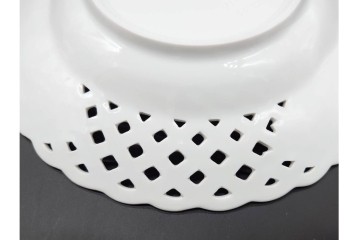 ドイツ製　Meissen(マイセン)　金彩　鳥文・花文　気品漂うメッシュプレート　(R-090437)