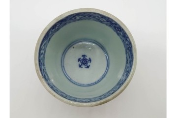 江戸期　古伊万里　青磁　染付　落ち着いた佇まいのそば猪口2点セット　(R-090442)