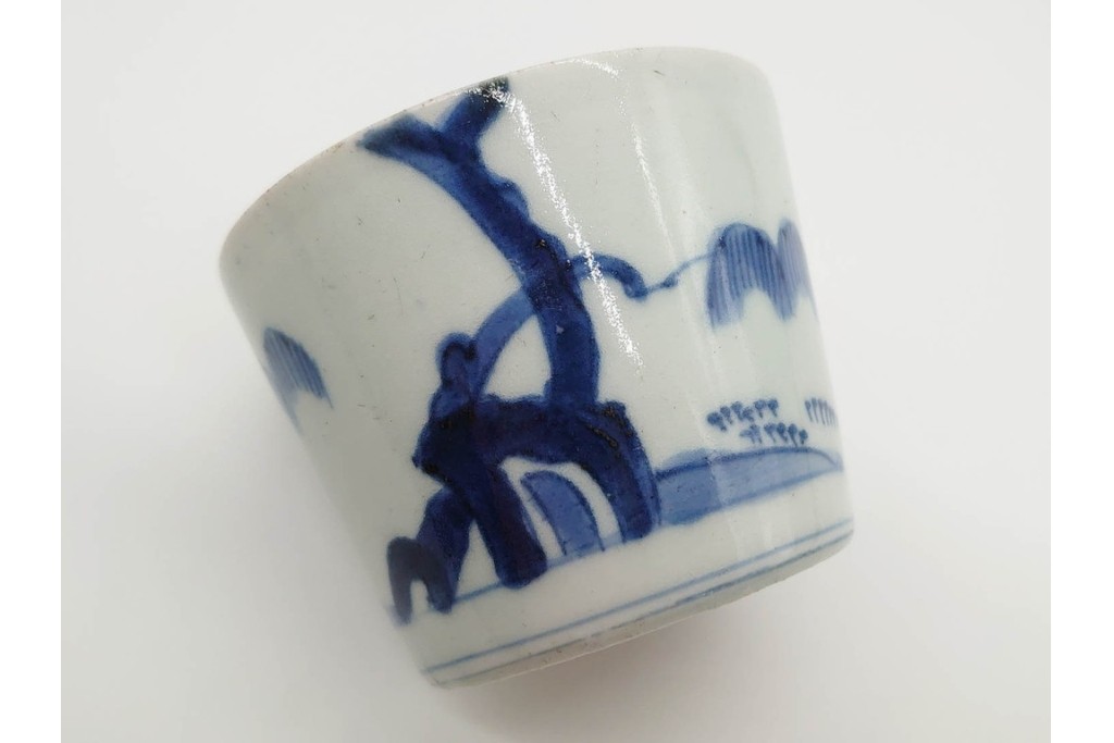 江戸期　古伊万里　染付　落ち着いた佇まいのそば猪口4点セット　(R-090443)