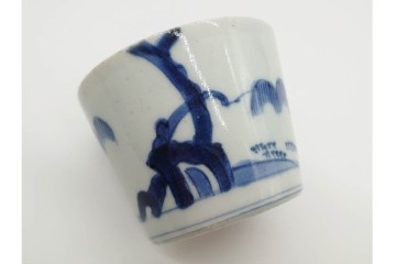 江戸期　古伊万里　染付　落ち着いた佇まいのそば猪口4点セット　(R-090443)