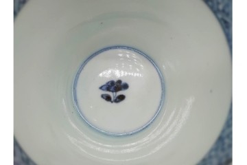 染付　蝙蝠に寿紋・瓢箪文・草花文　それぞれ異なる意匠を楽しめるそば猪口3点セット　(R-090444)