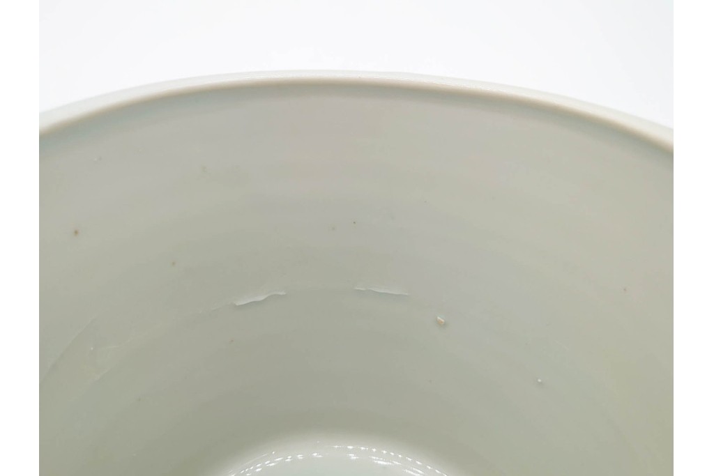江戸期　古伊万里　茶道具　染付による山水人物文が味わい深い水指　(R-090449)