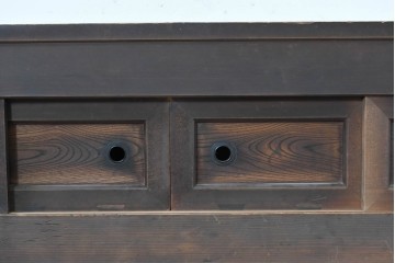 和製アンティーク　明治期　五尺　丸環金具と透かし飾りが味わい深いサイドボード　(R-090454)