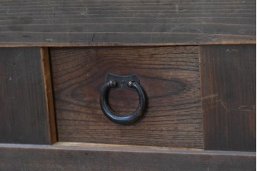 和製アンティーク　明治期　五尺　丸環金具と透かし飾りが味わい深いサイドボード　(R-090454)