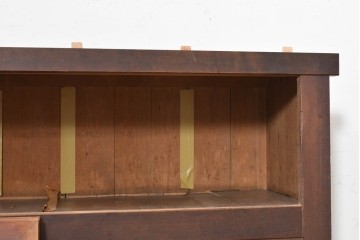 和製アンティーク　明治期　五尺　丸桟引き戸が味わい深いサイドボード　(R-090455)