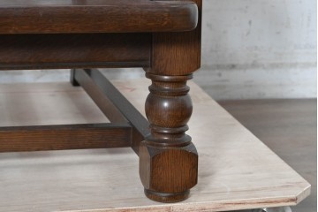 中古　横浜クラシック家具　ノックオンウッド(knockonwood)　Hand Made　コロニアルシリーズ　英国の伝統スタイルのウィングバックが魅力的なウィングチェア　(R-090458)