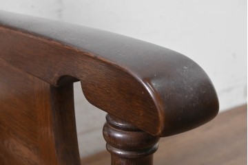 中古　横浜クラシック家具　ノックオンウッド(knockonwood)　Hand Made　コロニアルシリーズ　英国の伝統スタイルのウィングバックが魅力的なウィングチェア　(R-090459)