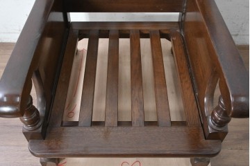 中古　横浜クラシック家具　ノックオンウッド(knockonwood)　Hand Made　コロニアルシリーズ　英国の伝統スタイルのウィングバックが魅力的なウィングチェア　(R-090459)