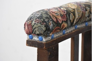 和製アンティーク　昭和初期　大正ロマン　花柄ファブリックが華やかな回転チェア　(R-090460)