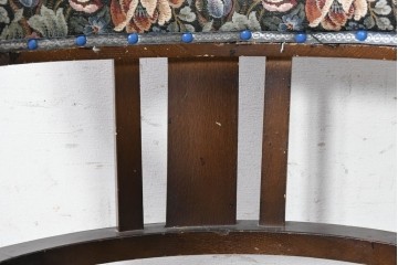 和製アンティーク　昭和初期　大正ロマン　花柄ファブリックが華やかな回転チェア　(R-090460)