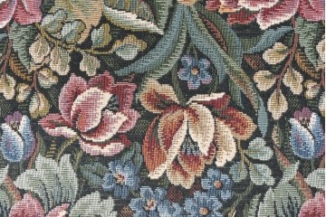 和製アンティーク　昭和初期　大正ロマン　花柄ファブリックが華やかな回転チェア　(R-090460)