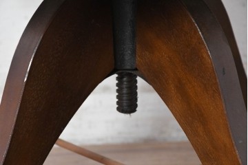 和製アンティーク　昭和初期　大正ロマン　花柄ファブリックが華やかな回転チェア　(R-090460)