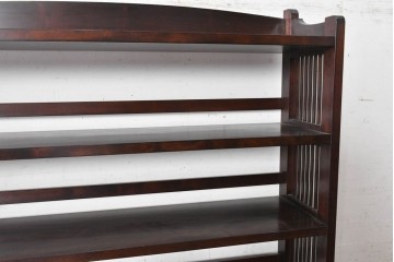 中古　美品　希少モデル　松本民芸家具　高さ約1.7m!　縦桟が軽やかさを添える特大サイズの本棚　(R-090465)