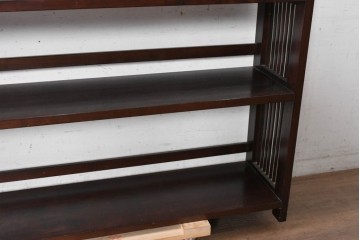 中古　美品　希少モデル　松本民芸家具　高さ約1.7m!　縦桟が軽やかさを添える特大サイズの本棚　(R-090465)