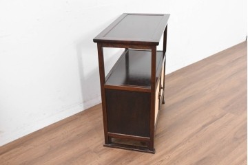 中古　民芸家具　葛布(くずふ)を取り入れた素朴なデザインの茶棚　(R-090472)