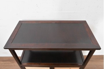 中古　民芸家具　葛布(くずふ)を取り入れた素朴なデザインの茶棚　(R-090472)