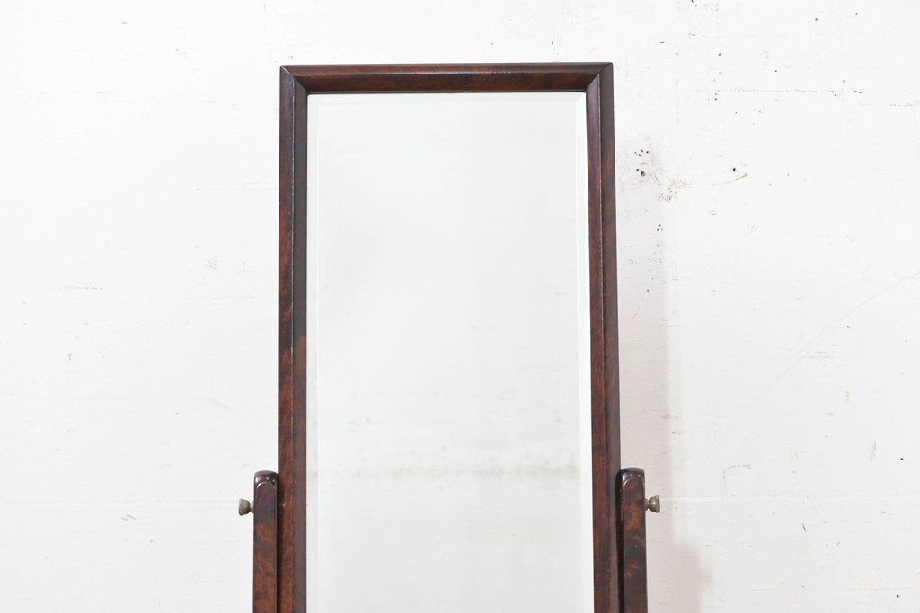 中古　松本民芸家具　透かし彫りが上品なB型姿見　定価約10万円　(R-090473)