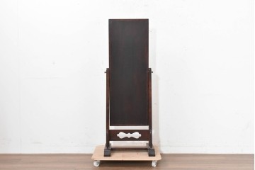 中古　松本民芸家具　透かし彫りが上品なB型姿見　定価約10万円　(R-090473)